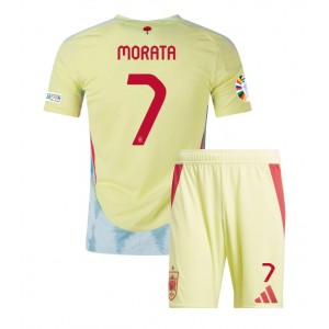 Fotbalové Dres Španělsko Alvaro Morata #7 Dětské Venkovní Oblečení ME 2024 Krátký Rukáv (+ trenýrky)